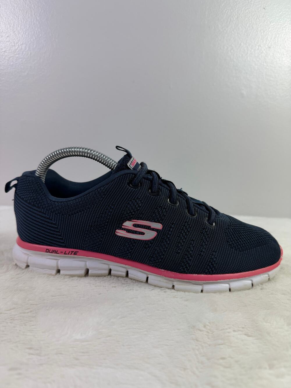 Skechers Summits Women's Dual-Lite Memory Foam Sneakers – Navy Blue, Size 8.5